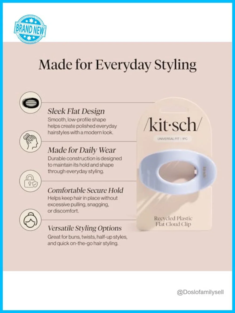 Medium Flat Claw Clips - Strong Hold for All Hair Types Non-Slip Secure
